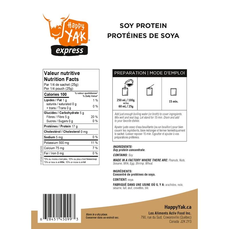 Happy Yak Camping food Soy Protein Flakes 4 Happy Yak Camping food Soy Protein Flakes - Image 2