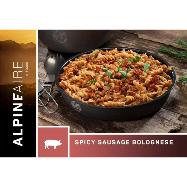 Alpine Aire Foods Camping food Spicy Sausage Bolognese 3 Alpine Aire Foods Camping food Spicy Sausage Bolognese